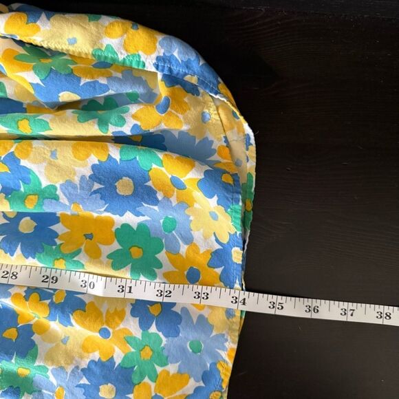 Loft Sundress Dress Size S Yellow Blue Floral Sleeveless Beach Summer Colorful - Picture 13 of 14